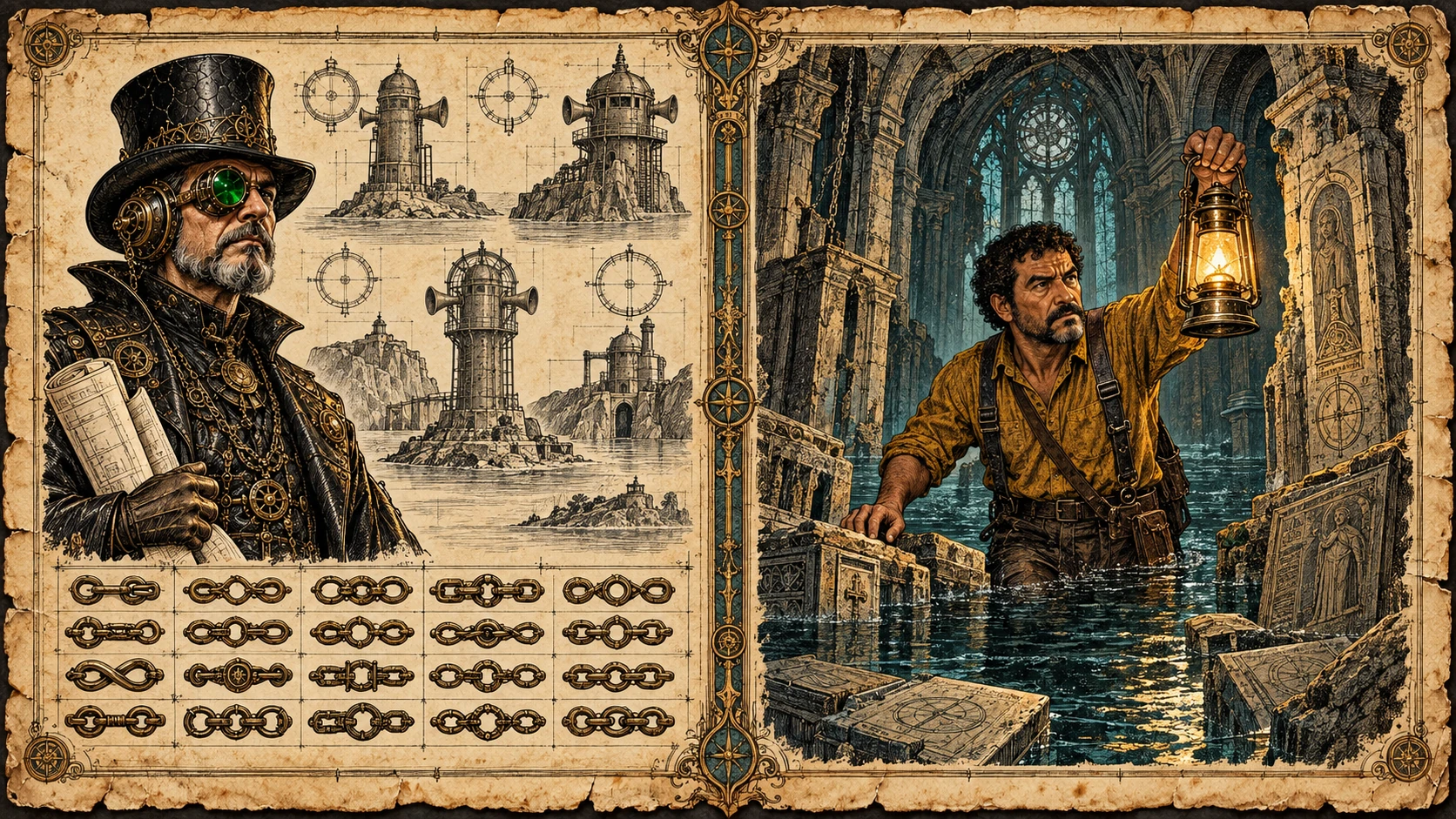 Lámina ilustrada: Godem y Nerio