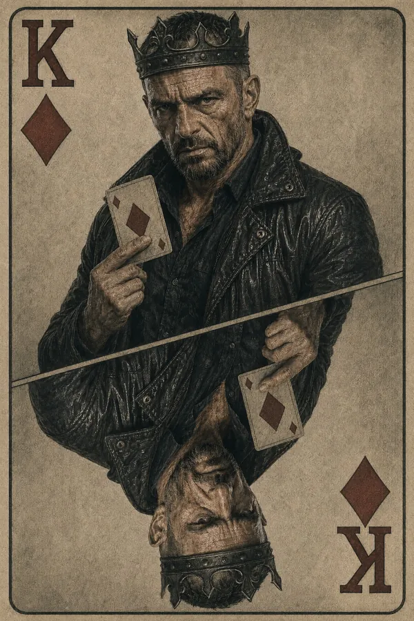 Carta del rey de diamantes con KINGCHA